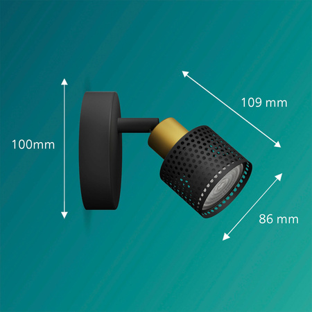 Wandleuchte für Deckenmontage GU10 LED Schwarz-Kupfer Niall Philips