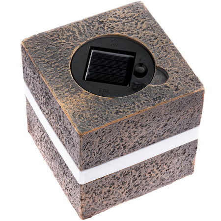 LED-Solarlampe für den Außenbereich Garten stehender Stein 3000K IP44 12 cm Dämmerungssensor