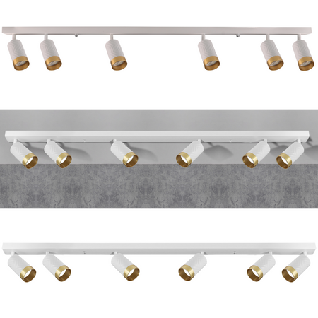 LED Decken-/Wandleuchte Lichtband 6 x GU10 ARRAS Weiß GOLDLUX (Polux)