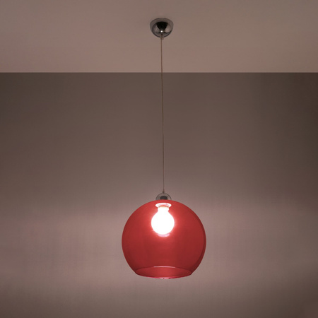 LED-Pendelleuchte BALL E27 Überhang Rund Rot SOLLUX