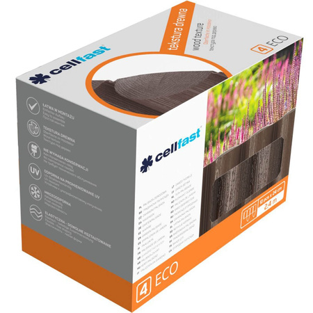 Garten Palisade Zaun Grenze Rasen Einfassung 4 ECO Braun 2,4 m Stark Frostfest CELLFAST