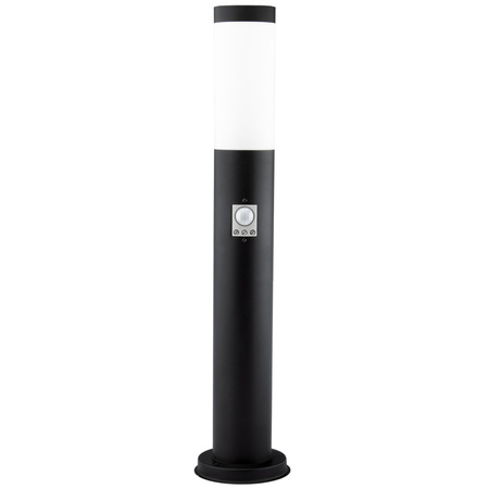 Außengartenlampe E27 BLACK POST 45 cm mit Bewegungs- und Dämmerungssensor