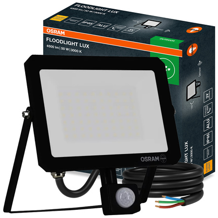 LED-Strahler Halogen-Außenstrahler 50W 3000K 4500lm IP65 mit Bewegungs- und Dämmerungssensor FLOODLIGHT LUX OSRAM