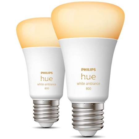 2PAK LED-Glühbirne E27 A60 6W CCT PHILIPS HUE White & Ambiance Bluetooth Zigbee