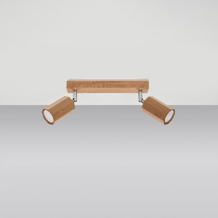 ZEKE Deckenleuchte 2xGU10 Reflektor Halogen Leuchte 30cm Eiche SOLLUX