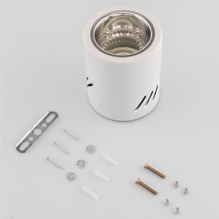 Aufbauleuchte E27, Aufbauspot Runde Tube Weiß Fest APUS 13 LUMILED