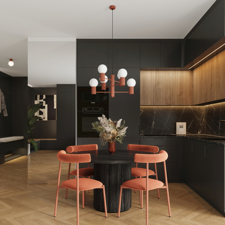 Kronleuchter Pendelleuchte 6x G9 Aluminium Ocker Rot Halo French Sky SL.1833 Sollux