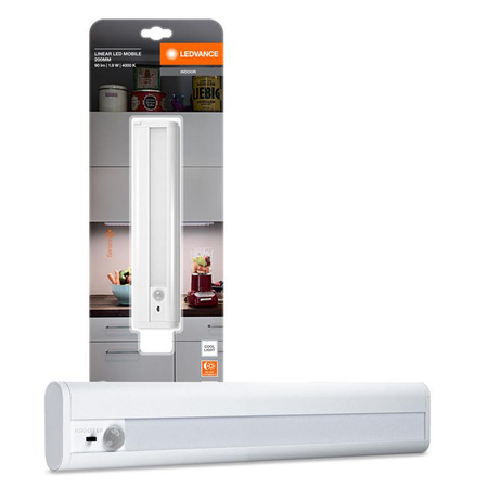LED Unterschrank Lichtstreifen 1.9W 90lm 4000lm Neutral mit Bewegungssensor Batterie Weiß Linear Ledvance