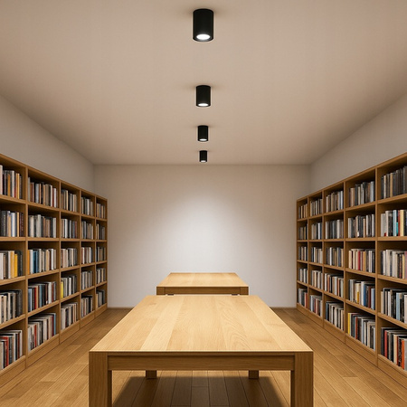 Aufputz-Halogenröhren-Reflektor Spot GU10 rund beweglich schwarz gemastert