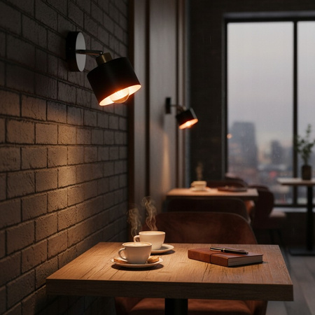 Wandlampe Spotlight Wandlampe E27 Moving Black Copper Elza Masterled