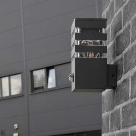 Gartenlampe Wandlampe TEKSAS PIR E27 IP44 Sensor Graphit GOLDLUX (Polux)
