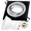 HALOGEN Einbaustrahler, beweglich Quadrat Glas Schwarz ARIAN + GU10 LED 6W 4000K LUMILED