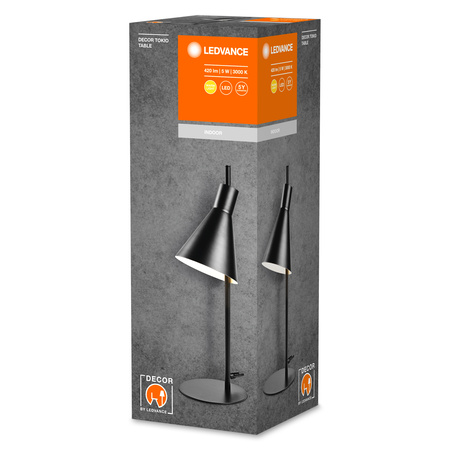 LED Dekorative Tischlampe 5W 260lm 3000K Warm Schwarz Dekor Ledvance