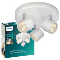 LED STAR Deckenleuchte 3x 4.5W 2700K Dimmbar Reflektor Leuchte Beweglich Weiß Rund PHILIPS