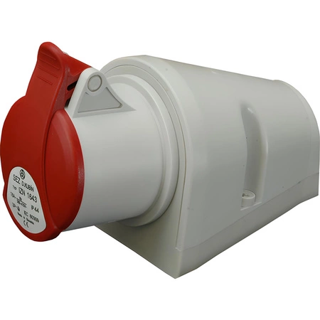 Feste Steckdose 16A 400V 5P IP44 Aufputz-Hermetik mit Klappe