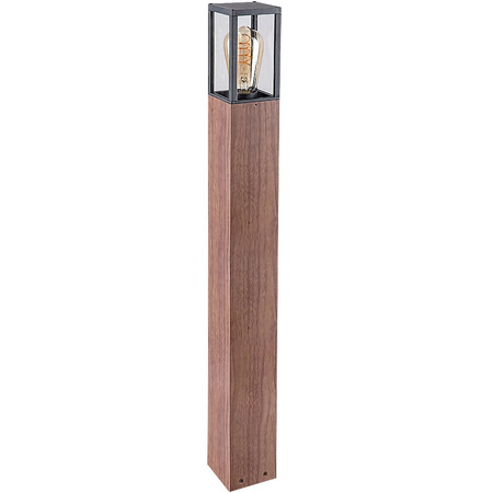 LED-Außengartenleuchte WALES E27 IP44 Standmast 82 cm Schwarz Holzoptik RABALUX