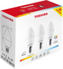 3x LED Lampen E14 C37 4,7W = 40W 806lm 3000K Warm 220° Milchig TOSHIBA