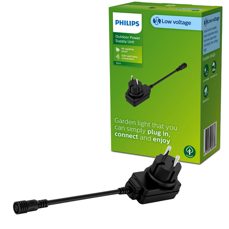 GardenLink Netzteil 12W 24V IP44 EU Standardstecker Schwarz PHILIPS