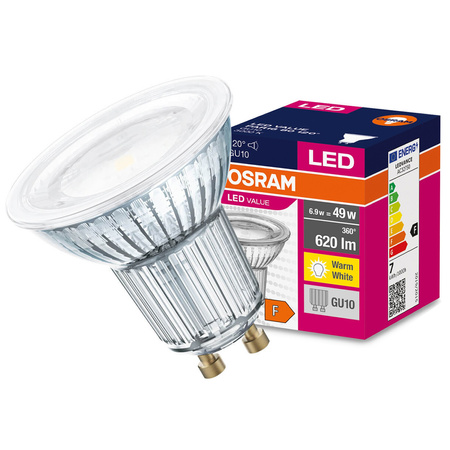 GU10 LED Leuchtmittel 6,9W = 49W 620lm 3000K Warm 120° OSRAM Value