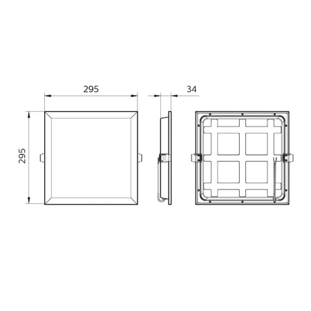 LED-Einbaupanel 15W 4000k 1200lm 30x30 cm weiß Projectline NOC PHILIPS CASETON