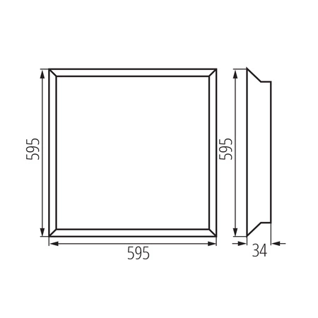 LED Plafon Office Panel 60x60 40W 4800lm 4000lm Neutral CRI90 120° Flush Mounted Square Weiß BLINGO KANLUX