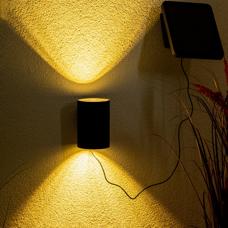 Wandleuchte LED Solar Gartenleuchte Fassade 3000K IP44 Up Down Dämmerungssensor