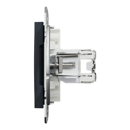 Doppelte Computersteckdose 2x RJ45 Kat. 5e UTP ohne Rahmen Anthrazit SCHNEIDER ASFORA