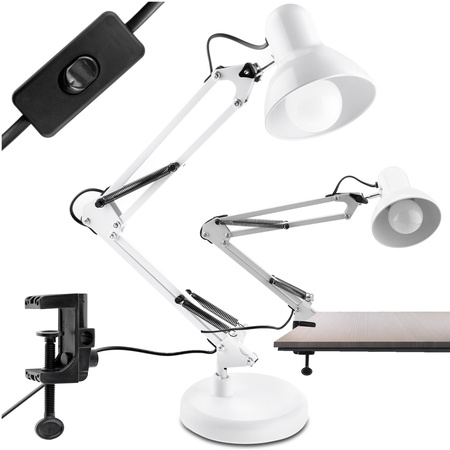 Schreibtischlampe E27, Zeichentisch-Schreibtischlampe mit Tischklemme TOBI LUMILED