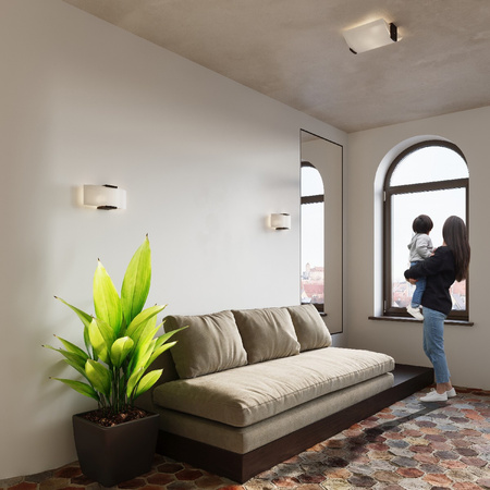 SOLLUX Deckenanbauleuchte EMILIO 2 2xE27 Modern Weiß und Holz