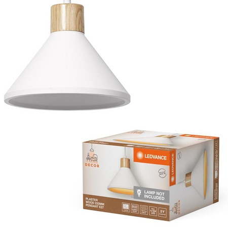 Dekorative Decke Pendelleuchte E27 Überhang Weiß Braun Dekor Ledvance