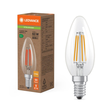 LED-Kerzenbirne E14 B35 3.8W = 60W 806lm 2700K Warm 320° Ledvance