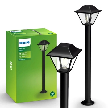 Outdoor LED Gartenlampe ALPENGLOW myGarden E27 IP44 Mast 90cm Laterne Schwarz PHILIPS