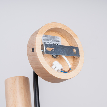 Wandleuchte E27 Naturholz Schwarz Timbo Peach Puff SL.1668 Sollux