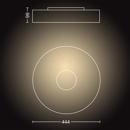 LED Plafond Deckenleuchte FAIR Schwarz 25W CCT PHILIPS HUE Bluetooth Zigbee + Dimmschalter