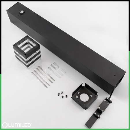 Gartenleuchte E27, Außenstehleuchte Pollerleuchte mit Bewegungsmelder 80cm TAXUS 2 LUMILED