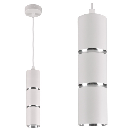 Decke Hängelampe GU10 Weiß Silber BAMBOO Sanico Goldlux