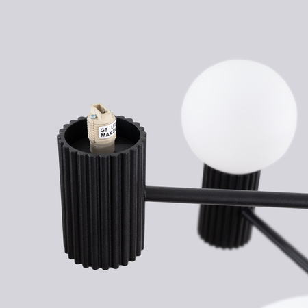 Kronleuchter Pendelleuchte 6x G9 Aluminium Schwarz Halo French Sky SL.1830 Sollux