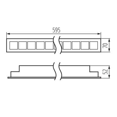 LED-Deckenleuchte 23W 50cm 2500lm 3000K Warm 60° Bündig montiert Schwarz Kanlux