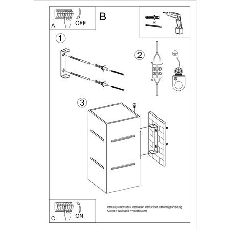 Wandleuchte BLOCCO G9 Rectangular Up-Down Modern Schwarz SOLLUX
