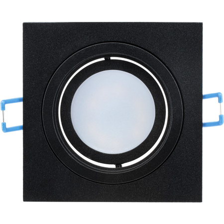 Einbauleuchte HALOGEN GU10 MR16 Quadratisch Schwarz CASSIO LUMILED + LED-Lampe GU10 6W = 60W 580lm Neutral