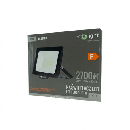 LED-Flutlicht Reflektor 30W 2700lm 4000K Neutral IP65 NL-1 Ecolight