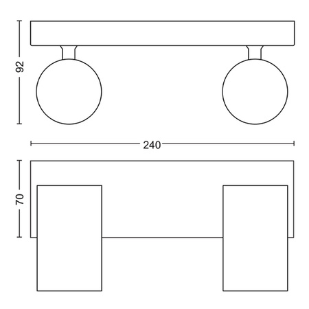 KOSIPO Deckenleuchte Reflektor 2x GU10 Weiß Beweglich PHILIPS