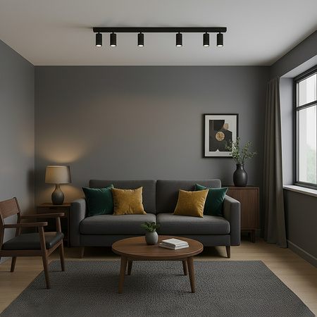 Deckenleuchte mit 6x GU10-Sockeln, Einbaustrahler HALOGEN schräg TABULA SPOT LUMILED