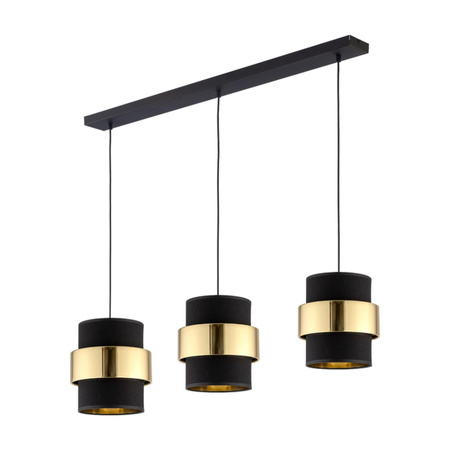 CALISTO Kronleuchter Decke Pendelleuchte Schwarz und Gold Modern 3xE27 4378 TK Lighting