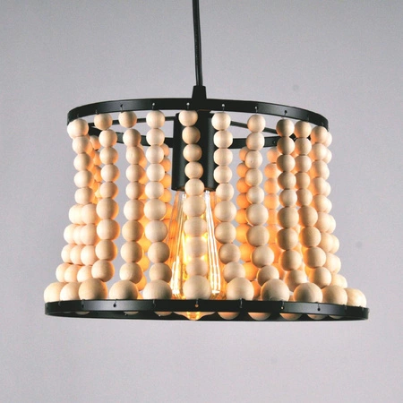 Deckenpendelleuchte BRENA 1xE27 Überhang Schwarz Holz GOLDLUX (Polux)