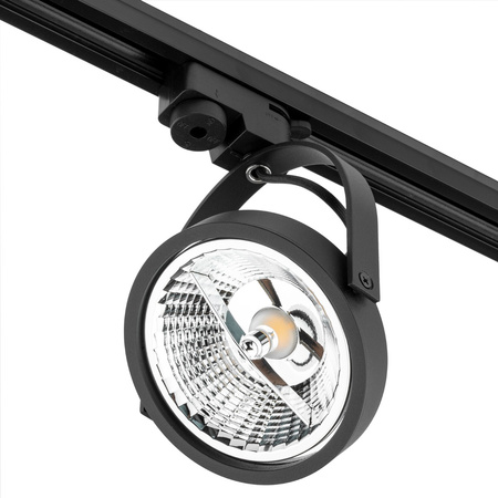 Beleuchtungsschienenset 1m Schiene + 2x Schienenleuchte AR111 LEON GU10 Schwarz