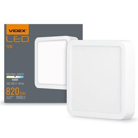 LED-Panel-Leuchte Aufbauleuchte Plafon 12W 1250lm 4000K Neutralweiß Videx