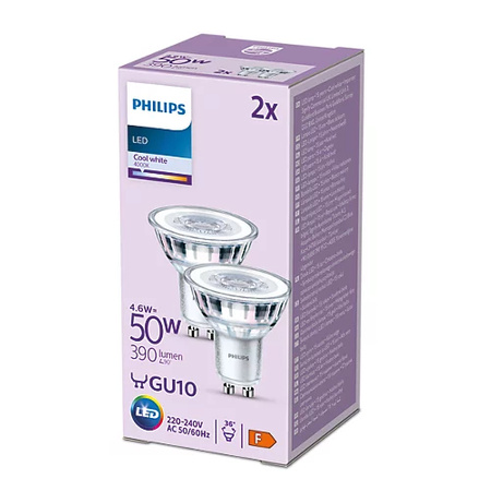 LED Lampen Set 2x GU10 Reflektor 4.6W = 50W 390lm 4000K Neutral PHILIPS