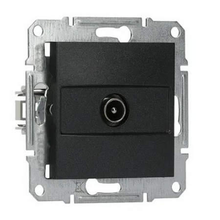 Einzelne TV-Terminal-Antennenbuchse 1 dB ohne Rahmen Asfora Anthrazit