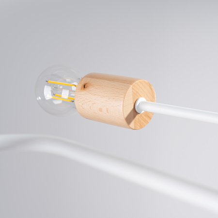 Kronleuchter Deckenleuchte 4x E27 Naturholz Weiß Timbo Peach Puff SL.1665 Sollux